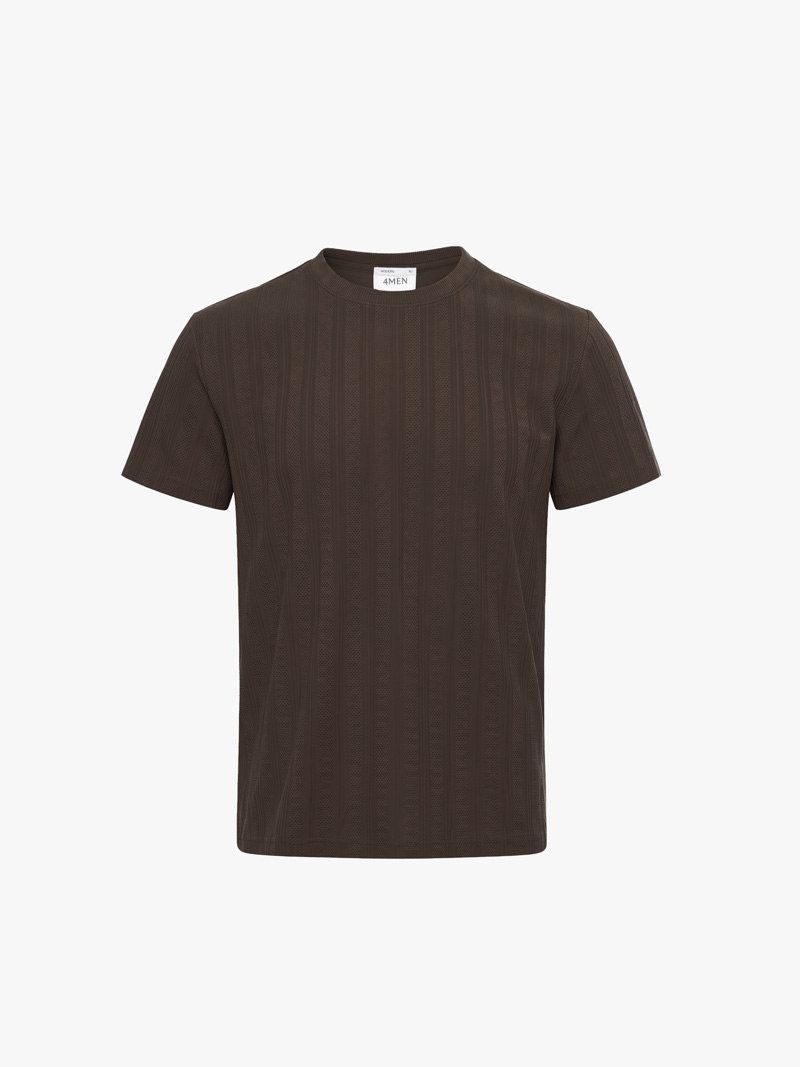 Áo Thun Texture Jacquard Dệt Nổi Form Modern AT201 Màu Đen