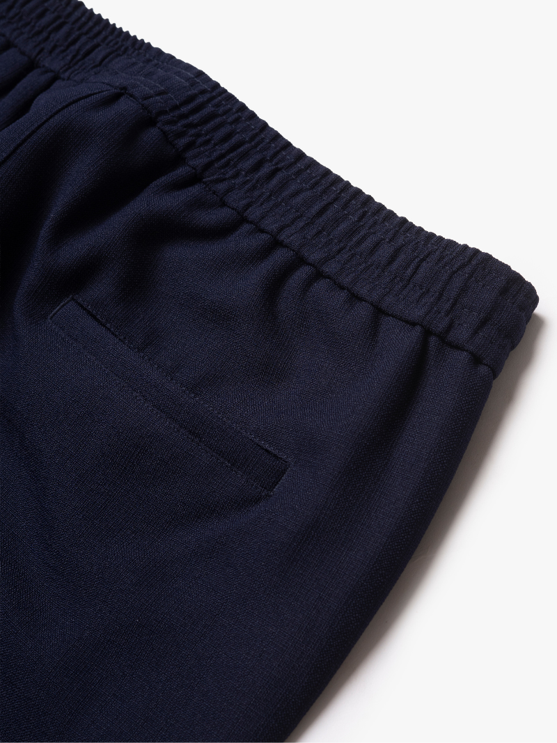 Quần Short Linen Trơn Form Straight QS085 Màu Xanh Đen