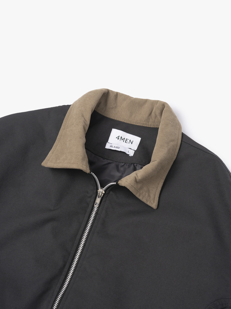 Áo Khoác Blouson Form Relaxed AK083 Màu Xám Đậm