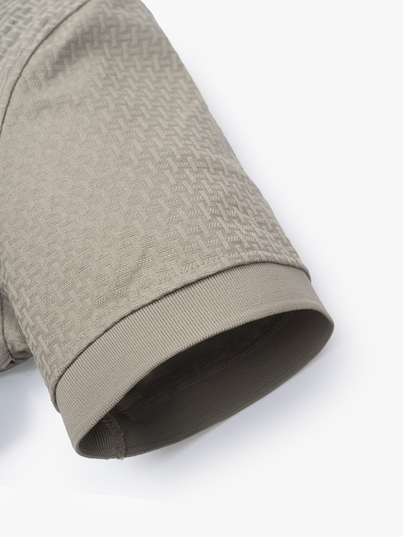 Áo Polo Jacquard Texture Nẹp Dấu Khuy Form Modern PO197 Màu Nâu Xám