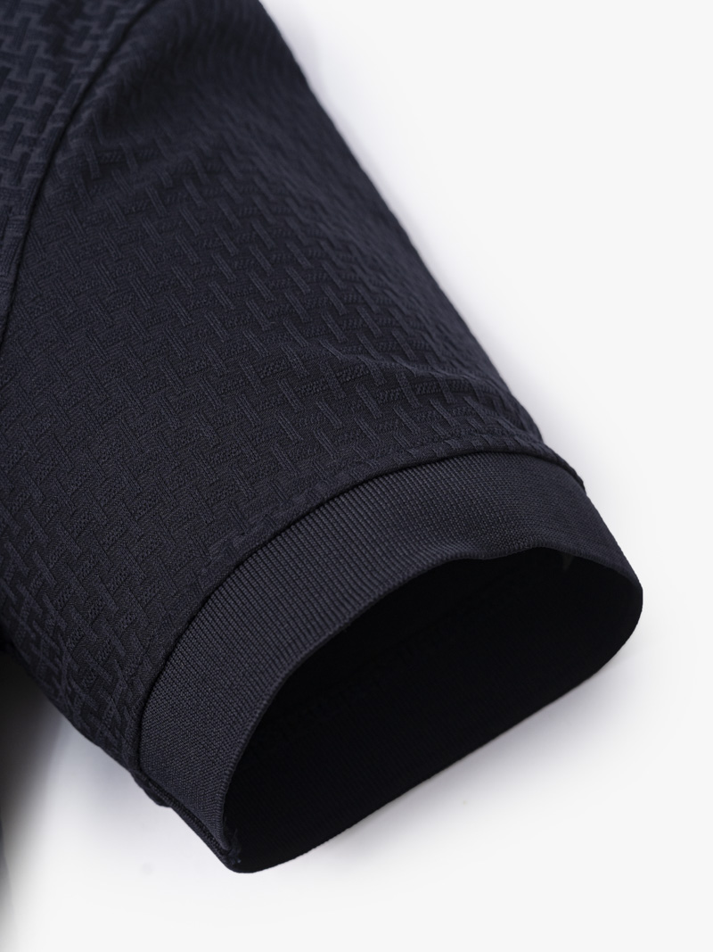 Áo Polo Jacquard Texture Nẹp Dấu Khuy Form Modern PO197 Màu Xanh Đen
