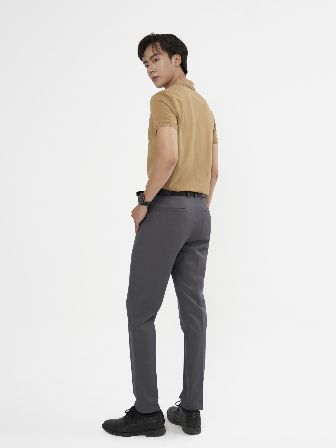 Áo Polo Modal In Logo M Form Slimfit PO157 Màu Be