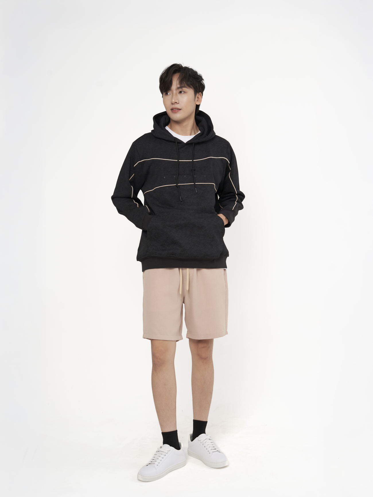 Quần Short Linen Trơn Form Straight QS085 Màu Be