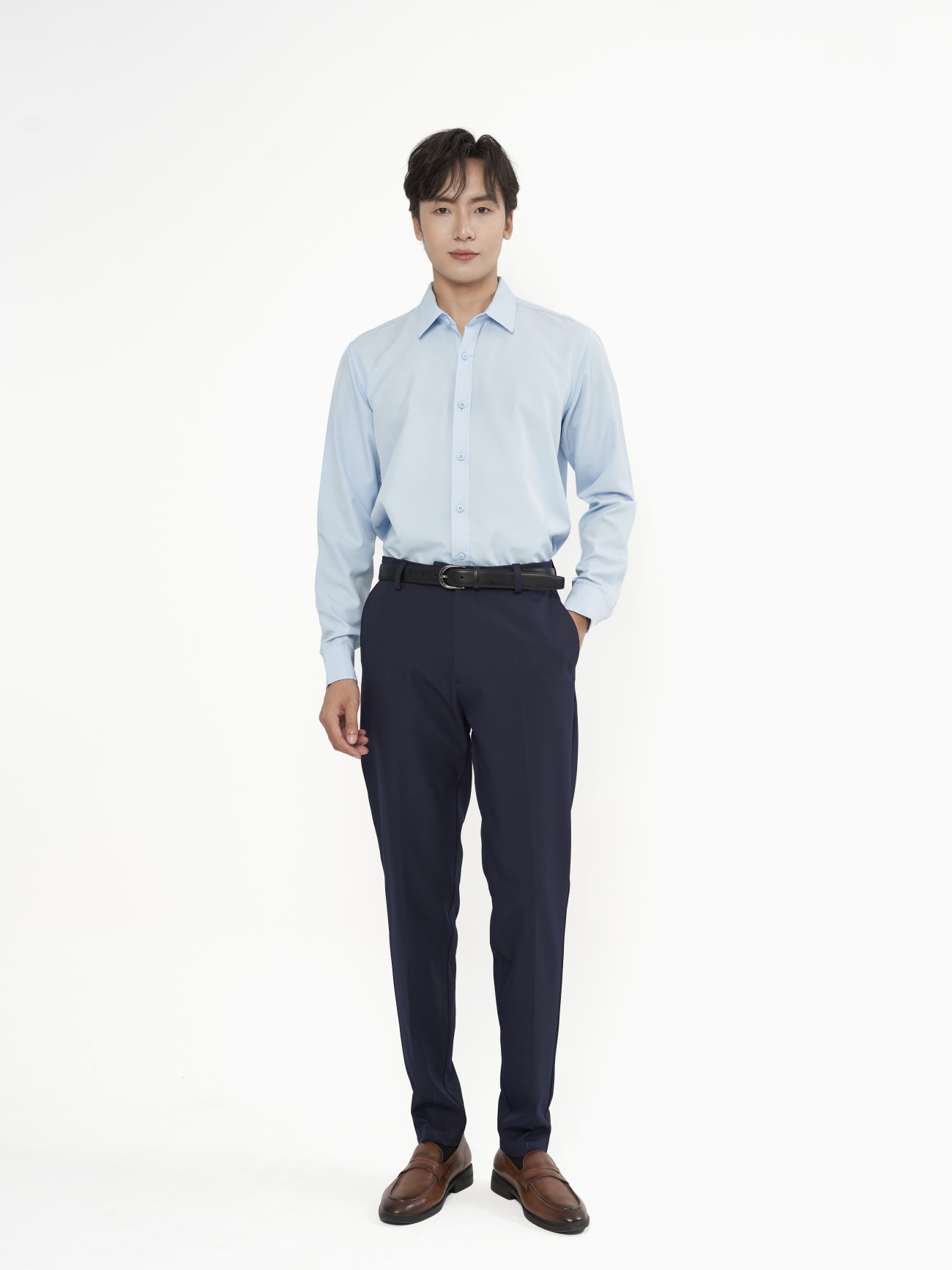 Quần Tây Trơn Form Slimfit QT071 Màu Xanh Đen