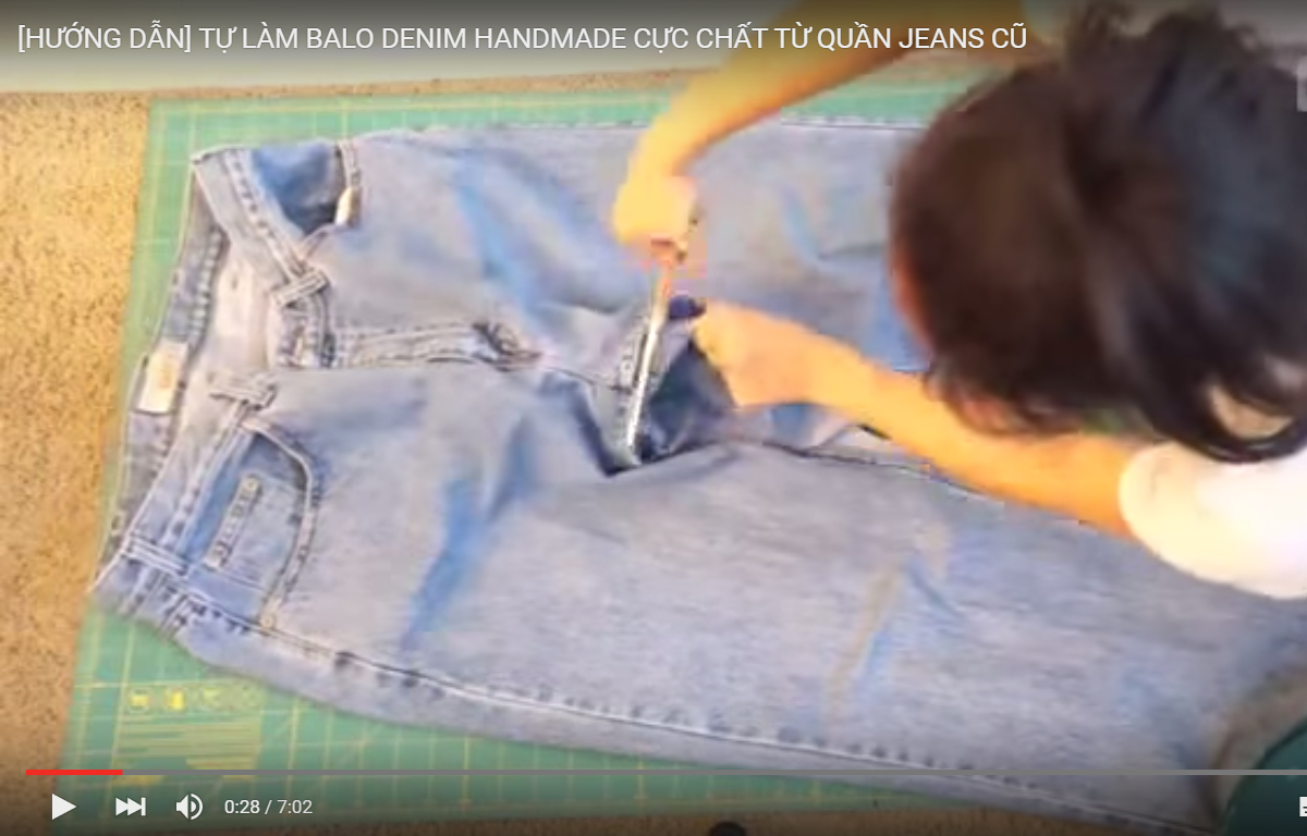 TỰ LÀM BA LÔ HANDMADE TỪ CHIẾC QUẦN JEAN CŨ 